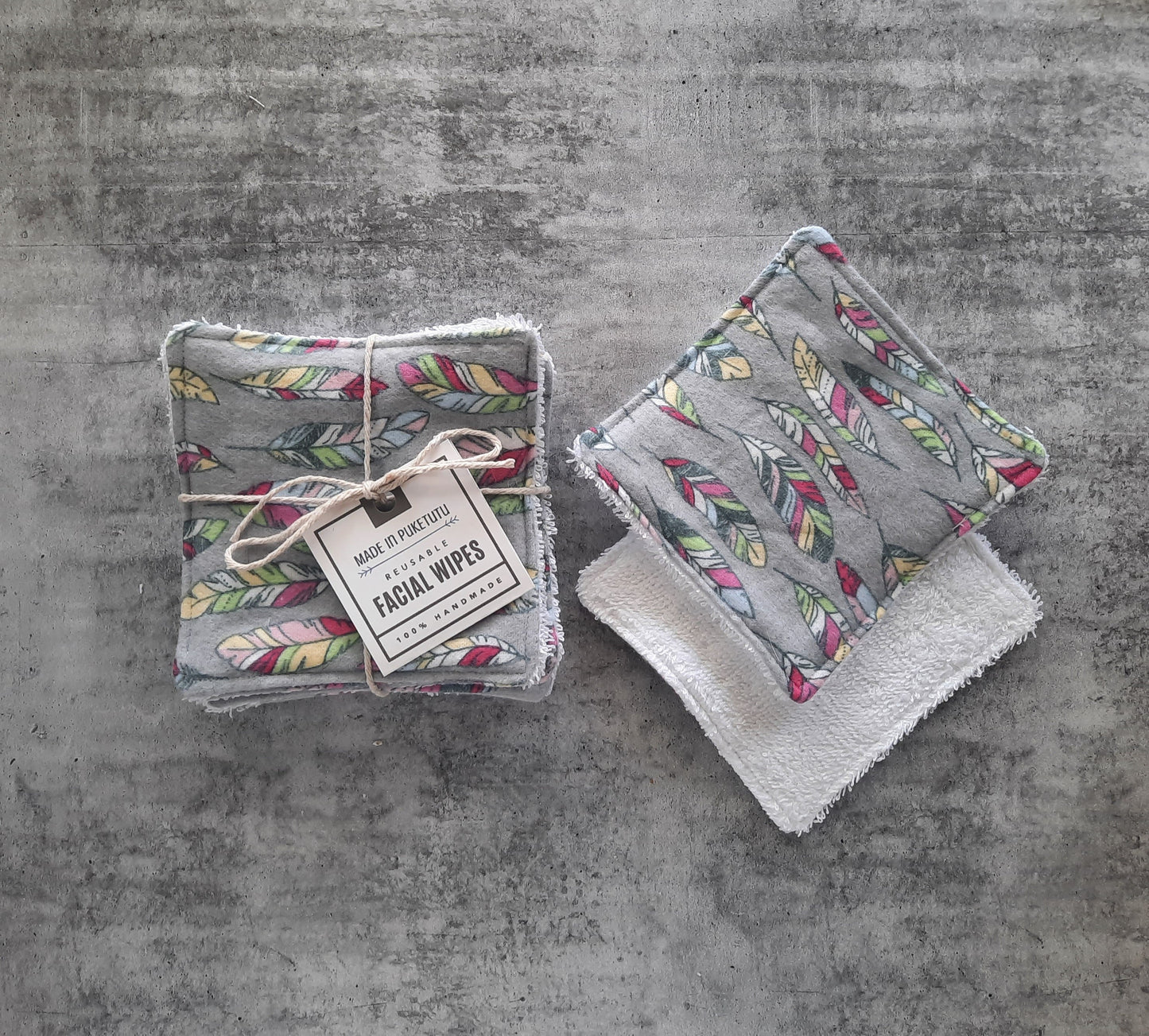 Reusable Facial Wipes - Feathers