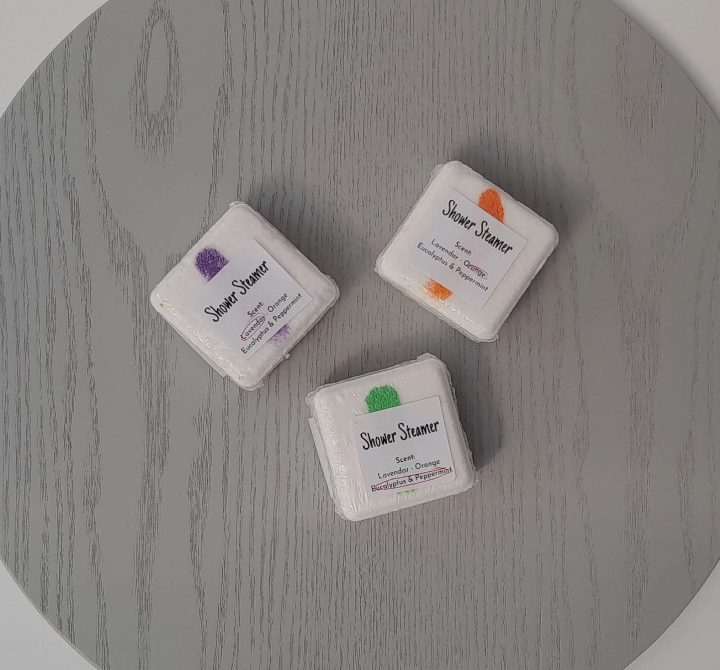 shower steamer, shower bomb, eucalyptus shower bomb, lavender shower bomb, orange shower bomb